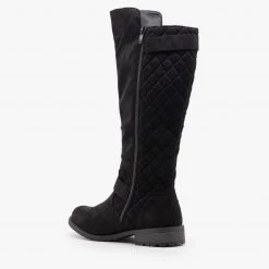 Forever Newest Arrivals Faux Suede Quilted Riding Boots