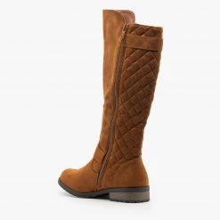 Forever Newest Arrivals Faux Suede Quilted Riding Boots