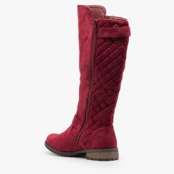 Forever Newest Arrivals Faux Suede Quilted Riding Boots
