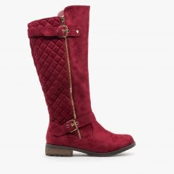 Forever Newest Arrivals Faux Suede Quilted Riding Boots