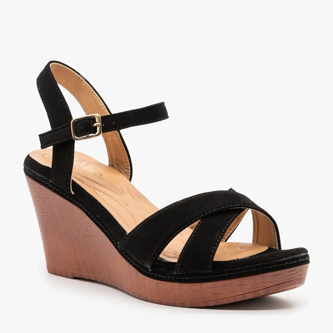 Bella Marie Faux Wood Wedge Heel Sandals Newest Arrivals 5 Bella Marie Faux Wood Wedge Heel Sandals Newest Arrivals