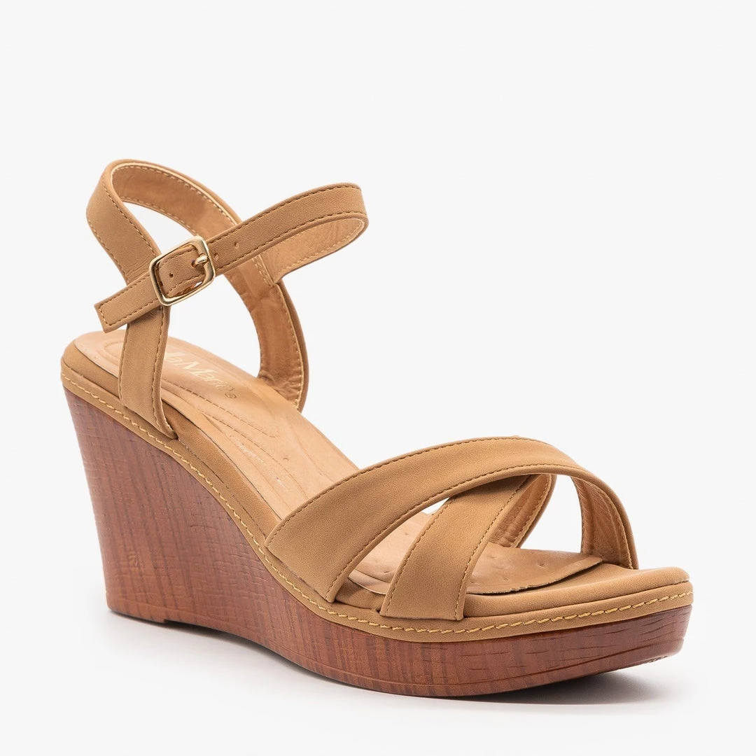 Bella Marie Faux Wood Wedge Heel Sandals Newest Arrivals 2 Bella Marie Faux Wood Wedge Heel Sandals Newest Arrivals