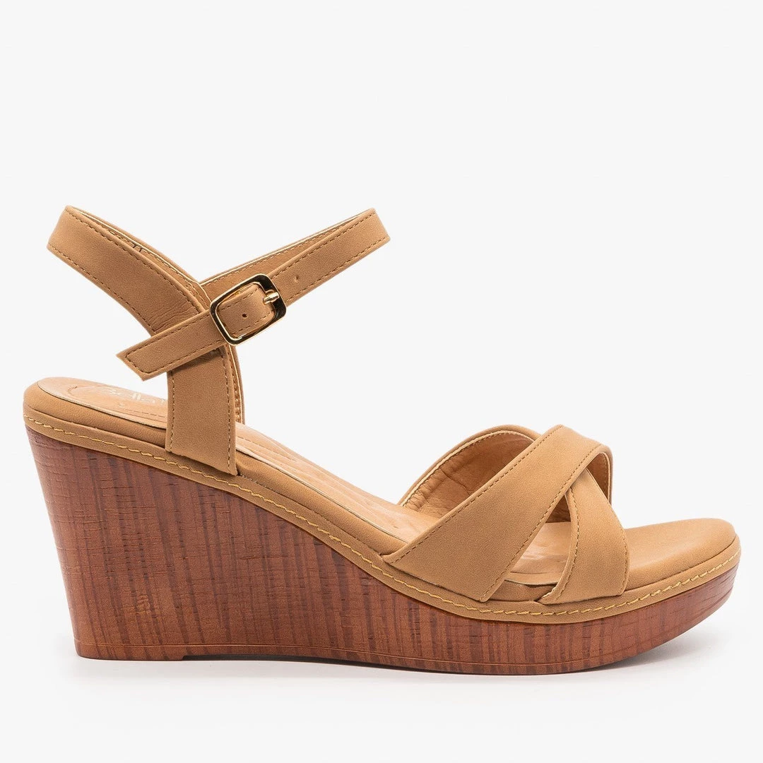 Bella Marie Faux Wood Wedge Heel Sandals Newest Arrivals 1 Bella Marie Faux Wood Wedge Heel Sandals Newest Arrivals