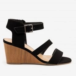 Delicious Shoes Faux Wooden Sandal Wedges