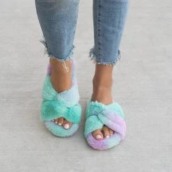 Mixx Shoes Newest Arrivals Fiona Fuzzy Cross Slippers
