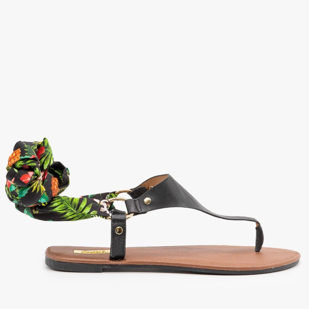 Qupid Shoes Newest Arrivals Floral Tie-Up Sandals 3 Qupid Shoes Newest Arrivals Floral Tie-Up Sandals