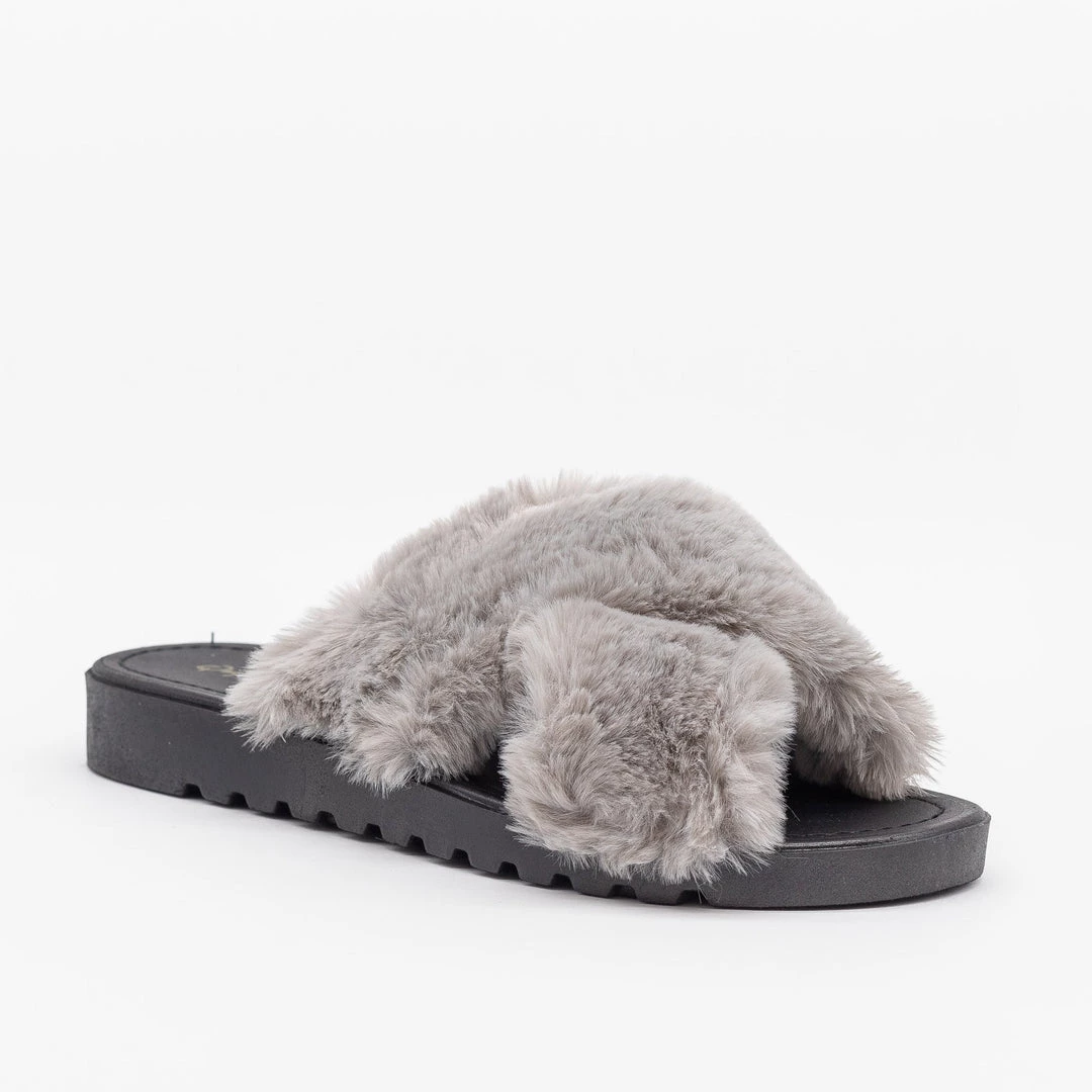 Qupid Shoes Newest Arrivals Fluffy Criss Cross Slides 4 Qupid Shoes Newest Arrivals Fluffy Criss Cross Slides