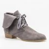 AMS Shoes Folded Over Lace-Up Booties Newest Arrivals