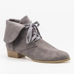 AMS Shoes Folded Over Lace-Up Booties Newest Arrivals