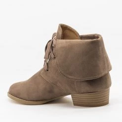 AMS Shoes Folded Over Lace-Up Booties Newest Arrivals