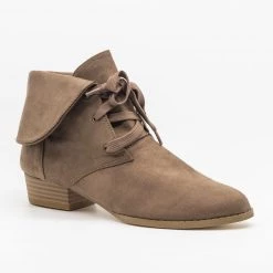 AMS Shoes Folded Over Lace-Up Booties Newest Arrivals