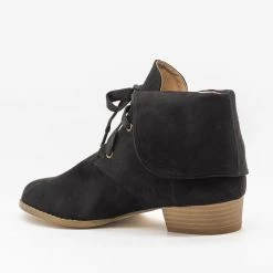 AMS Shoes Folded Over Lace-Up Booties Newest Arrivals