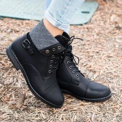 Forever Newest Arrivals Folded Pattern Boots