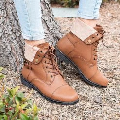 Forever Newest Arrivals Folded Pattern Boots