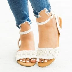 Refresh Frayed Edge Pearl Sandals Newest Arrivals 8 Refresh Frayed Edge Pearl Sandals Newest Arrivals