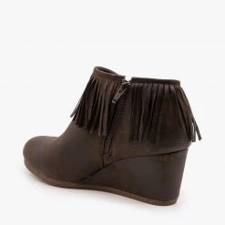 Mata Fringe Capped Wedge Booties Newest Arrivals