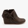 Mata Fringe Capped Wedge Booties Newest Arrivals
