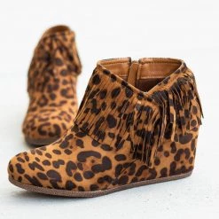 Mata Fringe Capped Wedge Booties Newest Arrivals