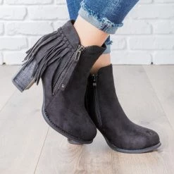 Via Pinky Fringe Chunky Heel Booties Newest Arrivals