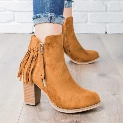 Via Pinky Fringe Chunky Heel Booties Newest Arrivals