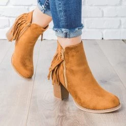 Via Pinky Fringe Chunky Heel Booties Newest Arrivals