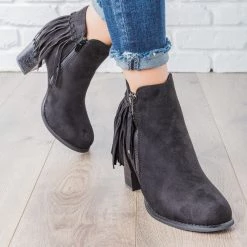 Via Pinky Fringe Chunky Heel Booties Newest Arrivals