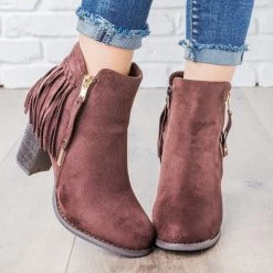 Via Pinky Fringe Chunky Heel Booties Newest Arrivals