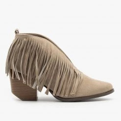 Beast Shoes Newest Arrivals Fringe V-Cut Booties FINAL SALE