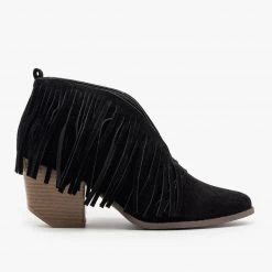 Beast Shoes Newest Arrivals Fringe V-Cut Booties FINAL SALE