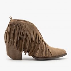 Beast Shoes Newest Arrivals Fringe V-Cut Booties FINAL SALE
