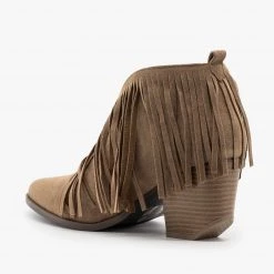 Beast Shoes Newest Arrivals Fringe V-Cut Booties FINAL SALE