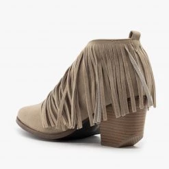 Beast Shoes Newest Arrivals Fringe V-Cut Booties FINAL SALE