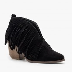 Beast Shoes Newest Arrivals Fringe V-Cut Booties FINAL SALE