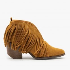 Beast Shoes Newest Arrivals Fringe V-Cut Booties FINAL SALE