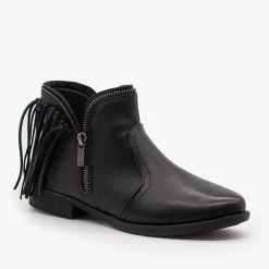 Bamboo Shoes Fringe Zippered Bootie