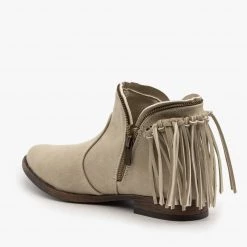 Bamboo Shoes Fringe Zippered Bootie