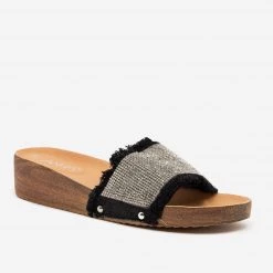 Anna Shoes Fringed Rhinestone Sandal Wedges 10 Anna Shoes Fringed Rhinestone Sandal Wedges