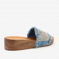 Anna Shoes Fringed Rhinestone Sandal Wedges 8 Anna Shoes Fringed Rhinestone Sandal Wedges