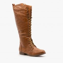 Papaya Shoes Front Laced Riding Boots FINAL SALE