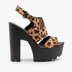 Soda Shoes Newest Arrivals Funky Cheetah Platform Heels