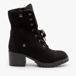 Bamboo Shoes Newest Arrivals Fur Cuff Combat Boots