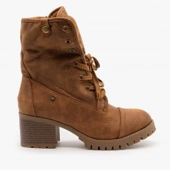 Bamboo Shoes Newest Arrivals Fur Cuff Combat Boots