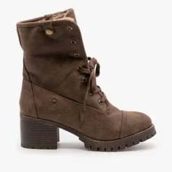 Bamboo Shoes Newest Arrivals Fur Cuff Combat Boots