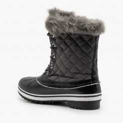 Forever Fur Cuff Quilted Snow Boots