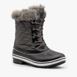 Forever Fur Cuff Quilted Snow Boots