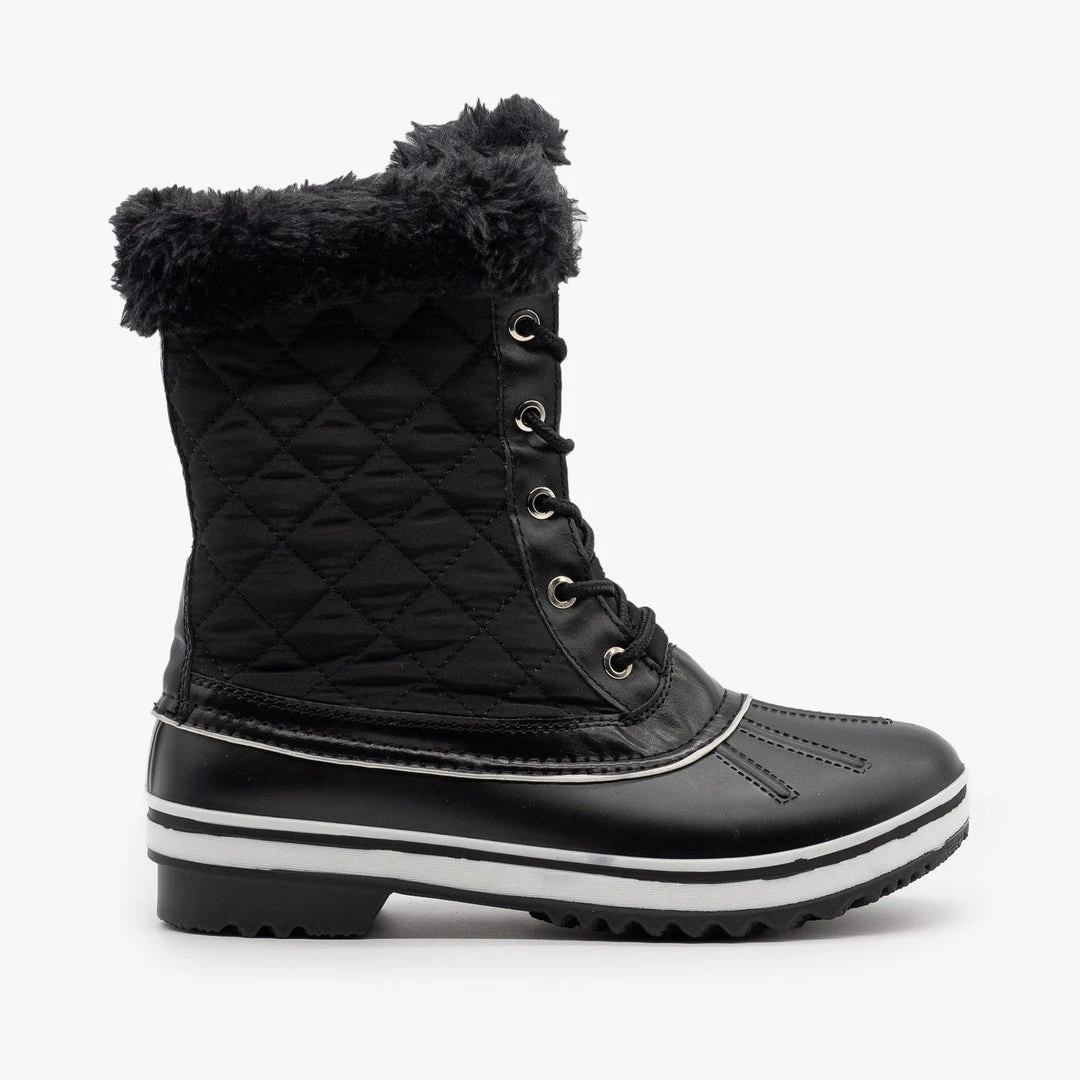 Forever Fur Cuff Quilted Snow Boots 6 Forever Fur Cuff Quilted Snow Boots