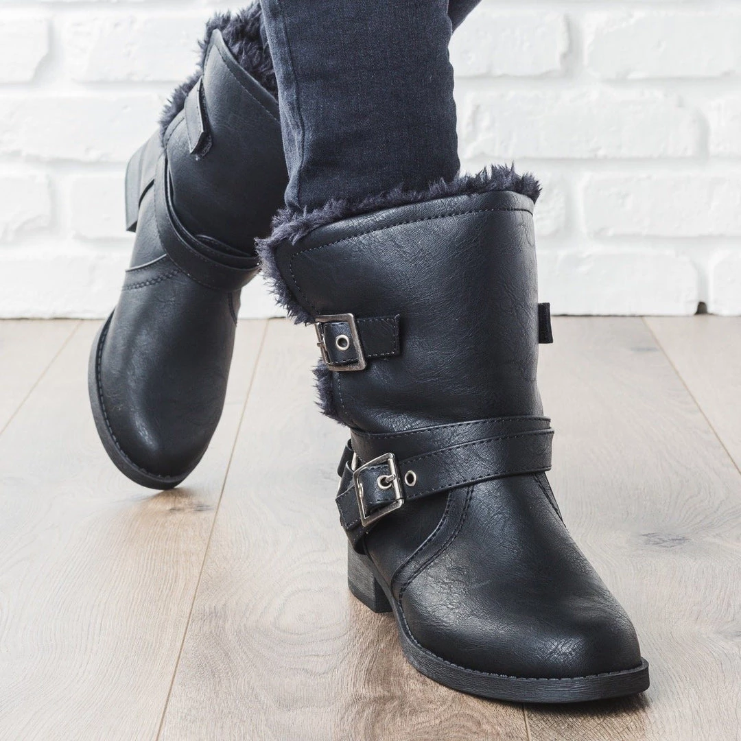 Soda Shoes Fur Lined Buckle Boots 3 Soda Shoes Fur Lined Buckle Boots