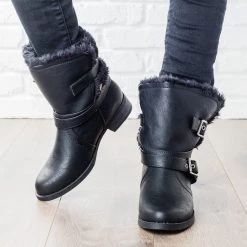 Soda Shoes Fur Lined Buckle Boots 10 Soda Shoes Fur Lined Buckle Boots