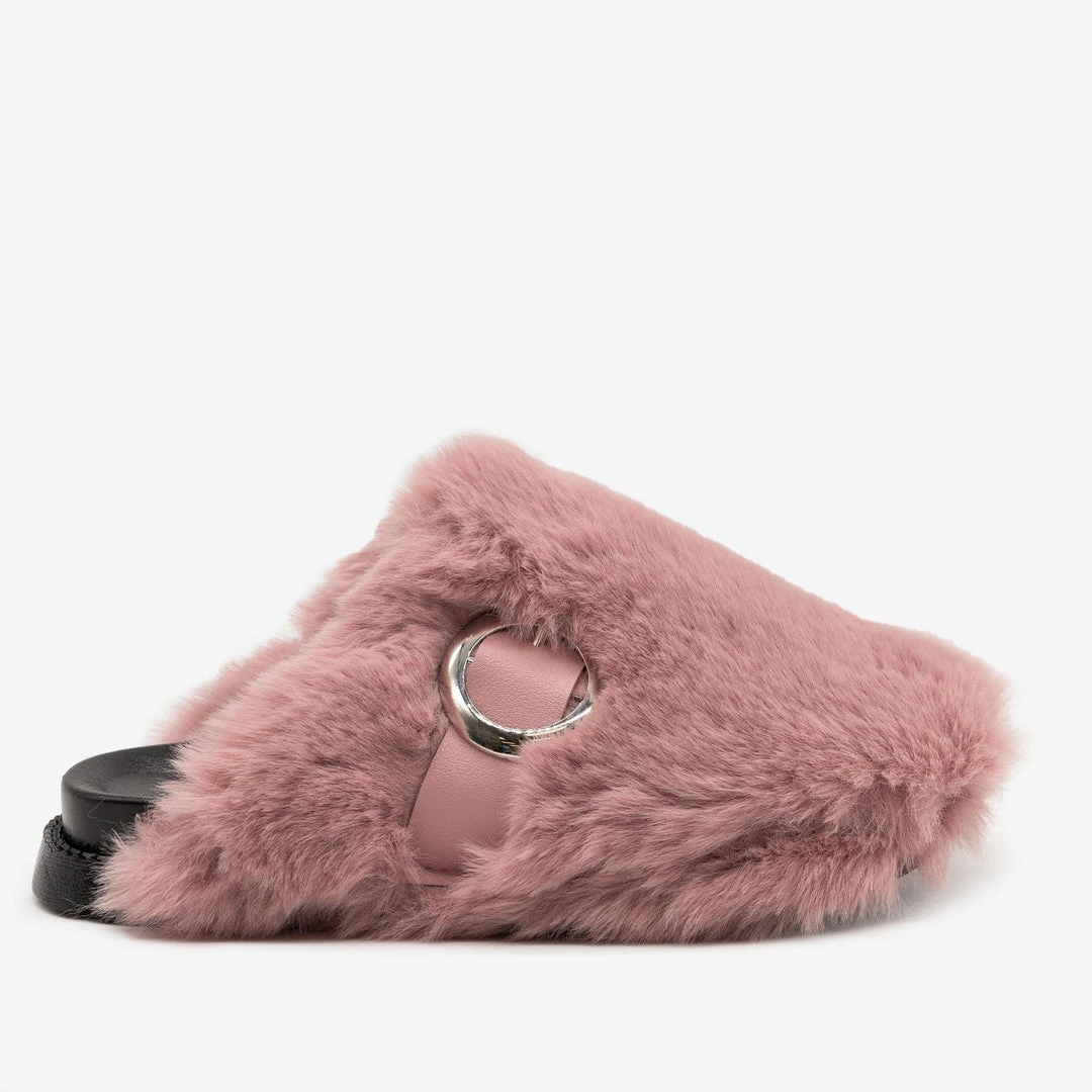 H2K Shoes Furry Buckled Slippers 4 H2K Shoes Furry Buckled Slippers