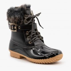 Nature Breeze Newest Arrivals Furry Cuff Duck Boots